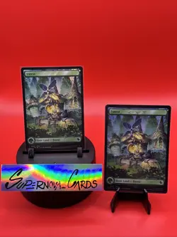 MTG FF Commander Basic Land Forest x2 CHOCOBO TRACK FOIL #0482 - Image 1