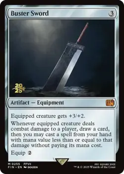 1 x Buster Sword - Foil - Prerelease Promo - Final Fantasy - Light Play - MTG - Image 1