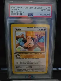 Cleffa 1st Edition PSA 10 Neo Genesis Pokemon 2000 #20 POP 72 - Image 1