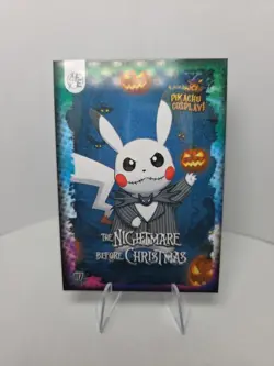 The Nightmare Before Christmas #117 Galaxy Holo-Electric Pikachu Cosplay Pokemon - Image 1