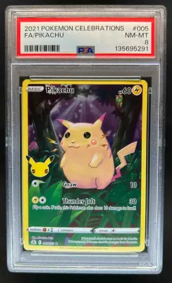 2021 Pokemon SWSH Celebrations Pikachu Holo #005/025 PSA 8 - Image 1