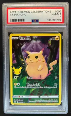 2021 Pokemon SWSH Celebrations Pikachu Holo #005/025 PSA 8 - Image 1