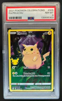 2021 Pokemon SWSH Celebrations Pikachu Holo #005/025 PSA 8 - Image 1