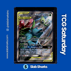 2016 POKEMON SUN & MOON BLACK STAR PROMO #SM167 CELEBI & VENUSAUR GX TAG TEAM - Image 1