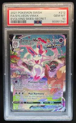 2021 Pokemon SWSH Evolving Skies Sylveon VMAX #212/203 PSA 10 - Image 1