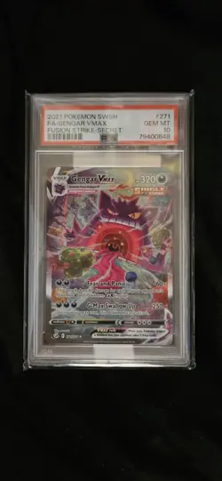 PSA 10 2021 POKEMON Sword Shield Fusion Strike Secret #271 FullArt/Gangar VMAX - Image 1