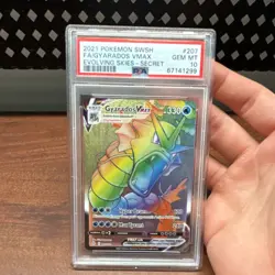Pokemon Gyarados VMAX Secret Rare 207/203 Evolving Skies Holo PSA 10 - Image 1