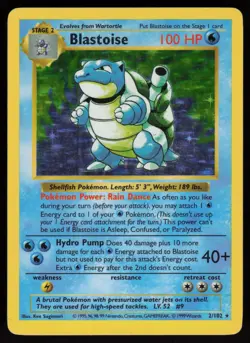 Blastoise 2/102 Shadowless Holo Rare Base Set Pokemon - Image 1