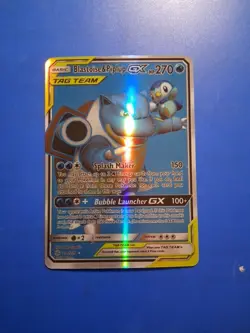 Pokemon Cosmic Eclipse Blastoise and Piplup GX Full Art 214/236 Mint Condition - Image 1