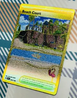 Pokemon Beach Court 263/182 Paradox Rift Gold Hyper Rare Holo NM Fast Shipping - Image 1