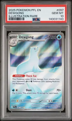 2025 POKEMON PFL EN-PHANTASMAL FLAMES ILLUSTRATION RARE #097 DEWGONG PSA 10 - Image 1