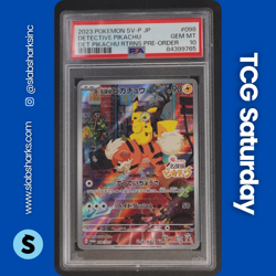 2023 POKEMON SV BLACK STAR PROMOS JP #098/SV-P DETECTIVE PIKACHU PSA 10 - Image 1