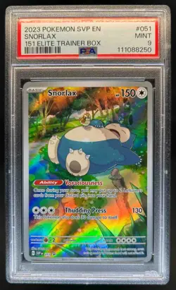 2023-25 Pokemon SV Black Star Promos SVP EN Snorlax #051 PSA 9 - Image 1