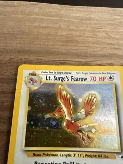 Pokemon Lt. Surge's Fearow Gym Heroes 7/132 Holo Rare NM / M w/ SWIRL - Image 2