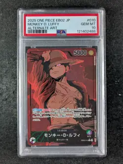 2025 One Piece MONKEY D.LUFFY EB02-010 Anime 25th Coll. Alt. Art L JPN PSA 10 - Image 1