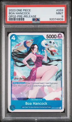 PSA 9 - One Piece TCG - Boa Hancock OP02-059 - Pre-Release - Paramount War - Image 1