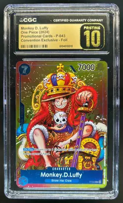2024 One Piece Convention Promo Monkey D Luffy Foil #P-043 CGC 10 Pristine - Image 1
