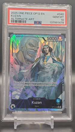 PSA 10 2025 One Piece OP12-040 Legacy of the Master - Kuzan Alternate Alt - Image 1