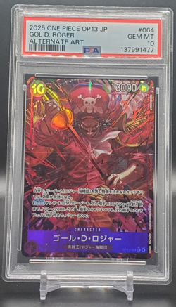 PSA 10 2025 One Piece JP OP13-064 - Gol D. Roger Alternate Art - Image 1