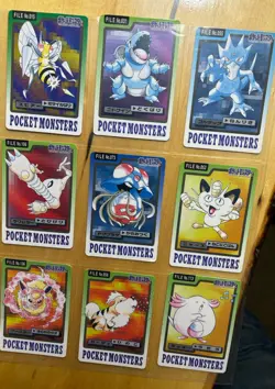 9 Bandai Cardass Pokemon Cards Japanese 1990s Vintage - Image 1