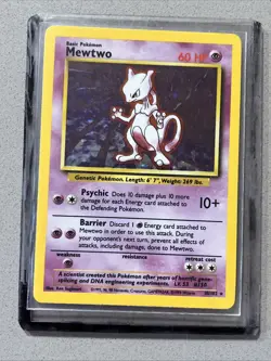 Pokemon TCG Base Set Mewtwo Holo Card 10/102 Ultra Rare Vintage 1999 Card - Image 1