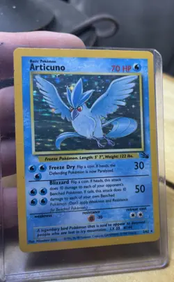 Pokemon TCG Articuno Fossil Holo Unlimited Rare Card 2/62 - Image 1