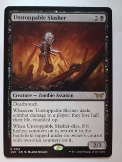 MTG Unstoppable Slasher 119 NM Rare Non Foil Duskmourn: House of Horror DSK - Image 1