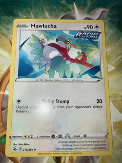 Pokemon TCG Hawlucha Fusion Strike 216/264 Regular Uncommon-NM - Image 1