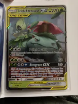 Pokemon TCG Celebi & Venusaur GX 1/181 Sm-Team Up Tag Team Ultra Rare Card - Image 1