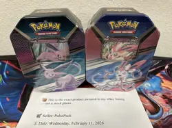 Lot of 2 Pokemon V Heroes Tin, Sylveon V & Espeon V, New, Sealed - Image 1