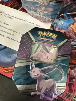 Lot of 2 Pokemon V Heroes Tin, Sylveon V & Espeon V, New, Sealed - Image 5