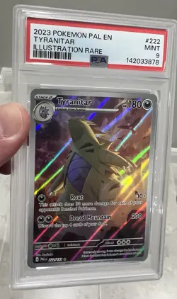 2023 Pokemon Paldea Evolved Tyranitar 222/193 Illustration Rare PSA 9 MINT - Image 2