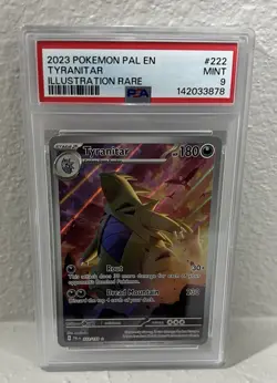 2023 Pokemon Paldea Evolved Tyranitar 222/193 Illustration Rare PSA 9 MINT - Image 3