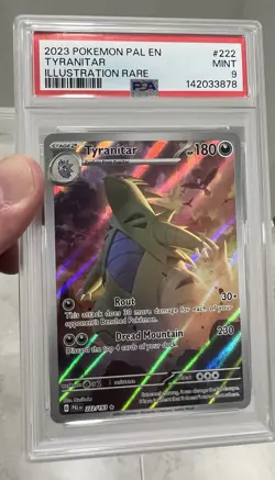2023 Pokemon Paldea Evolved Tyranitar 222/193 Illustration Rare PSA 9 MINT - Image 4