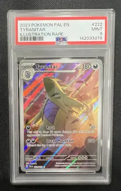 2023 Pokemon Paldea Evolved Tyranitar 222/193 Illustration Rare PSA 9 MINT - Image 5