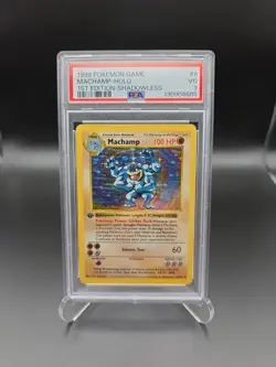 Machamp Pokemon card, PSA 3, 1st Edition, Shadowless, 8/102 - Image 1