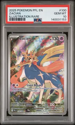2025 POKEMON PFL EN-PHANTASMAL FLAMES ILLUSTRATION RARE #100 ZACIAN PSA 10 - Image 1