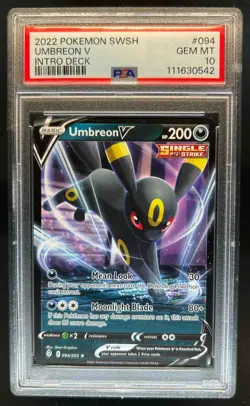 2021 Pokemon SWSH Evolving Skies Umbreon V #094/203 PSA 10 - Image 1
