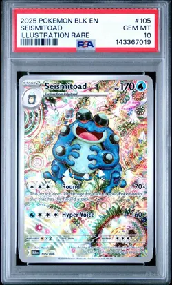 2025 POKEMON BLK EN-BLACK BOLT ILLUSTRATION RARE #105 SEISMITOAD PSA 10 - Image 1