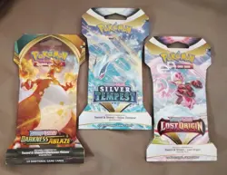 3 Sleeved Booster Packs Pokemon Sword & Shield -L. Origin S. Tempest D. Ablaze - Image 1