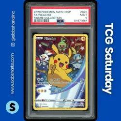 2019 POKEMON SWSH BLACK STAR PROMO FIGURE COLLECTION #SWSH020 PIKACHU PSA 9 - Image 1