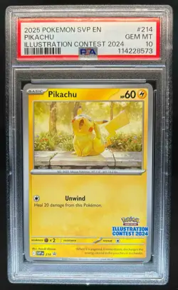 2023-25 Pokemon SV Black Star Promos SVP EN Pikachu #214 PSA 10 - Image 1