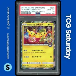 2019 POKEMON JPN PROMO #325/SM-P TEA PARTY PIKACHU POKEMON CENTER KYOTO PSA 10 - Image 1