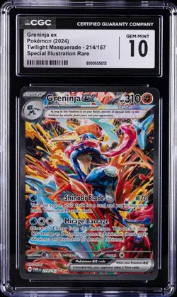 2024 Pokemon Twilight Masquerade Greninja EX 214/167 CGC 10 Gem Mint SIR - Image 1