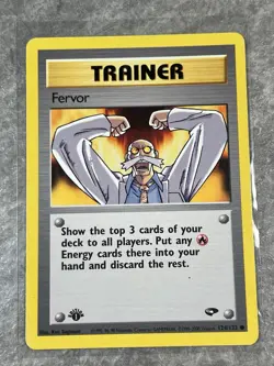 Fervor Trainer 1st Edition 124/132 Pokemon TCG Gym Challenge Regular (LP) - Image 1