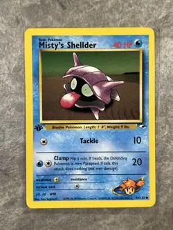 Misty's Shellder 089/132 Pokemon TCG Gym Heroes Vintage WOTC 1st ED (Damage) 1 - Image 1
