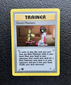Pokemon TCG - 1st Edition Good Manners Trainer 111/132 - Gym Heroes *NM/LP - Image 1
