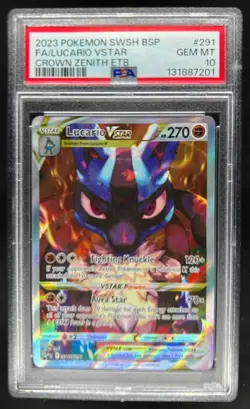 2019-2023 Pokemon SWSH Black Star Promos Lucario VST #SWSH291 PSA 10 - Image 1