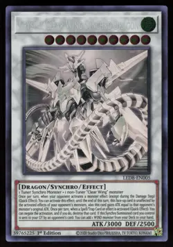 Crystal Clear Wing Synchro Dragon LED8-EN005 Ghost Rare 1st Edition Yu-Gi-Oh - Image 1