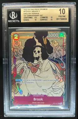 2024 One Piece Promos 1st Anniversary Set Brook P #ST01-011 BGS 10 PRISTINE - Image 1